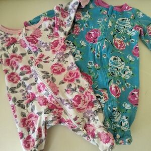Wonder Nation  Footed Floral Sleepers Newborn